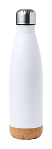 Nerezová láhev na pití s korkovým dnem, 750ml, bílá - reklamní předměty