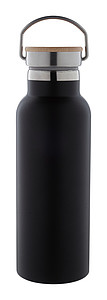 Nerezová termoska 500ml s bambusem na víčku, černá - reklamní předměty