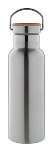 Nerezová termoska 500ml s bambusem na víčku, stříbrná