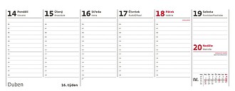 Poznámkový kalendář OFFICE 2026, stolní kalendář