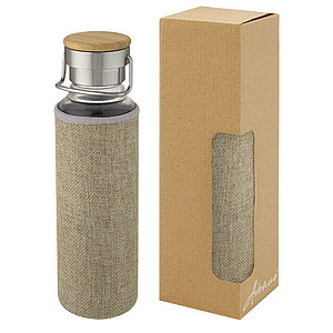 Skleněná láhev, 660 ml, s přírodním neoprenovým obalem