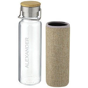 Skleněná láhev, 660 ml, s přírodním neoprenovým obalem