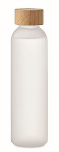Skleněná láhev na pití, 500ml, matný povrch, transparentní bílá