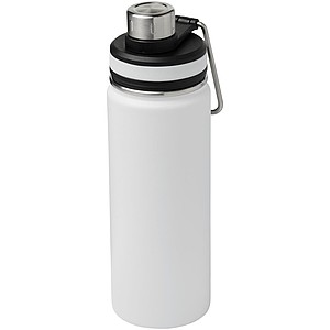 Sportovní lahev s vakuovo-měděnou izolací a úchytem, objem 590 ml, bílá