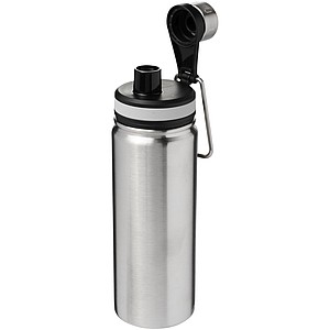 Sportovní lahev s vakuovo-měděnou izolací a úchytem, objem 590 ml, stříbrná
