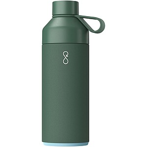 Termo láhev na pití, 1l, z recyklovaných materiálů, zelená