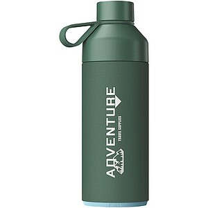 Termo láhev na pití, 1l, z recyklovaných materiálů, zelená