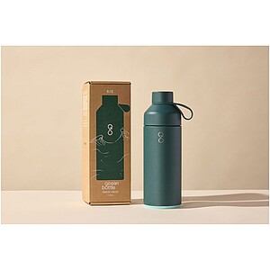 Termo láhev na pití, 1l, z recyklovaných materiálů, zelená