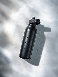 Termo láhev na pití s brčkem, 500ml, černá
