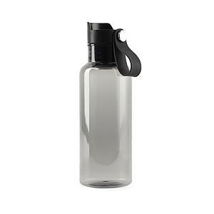 Transparentní láhev na pití 600ml, z RPET, černá - reklamní předměty