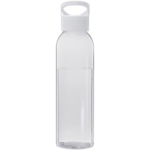 Transparentní láhev na pití, 650ml, recyklovaný plast, bílý