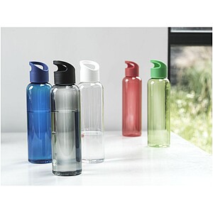 Transparentní láhev na pití, 650ml, recyklovaný plast, bílý