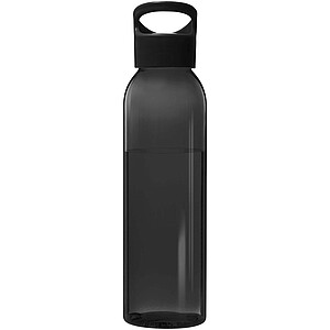 Transparentní láhev na pití, 650ml, recyklovaný plast, černá