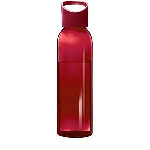 Transparentní láhev na pití, 650ml, recyklovaný plast, červená