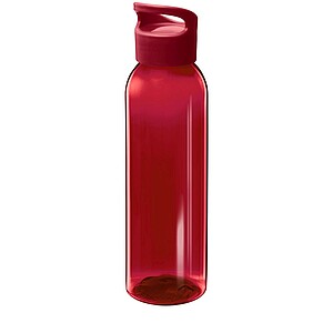Transparentní láhev na pití, 650ml, recyklovaný plast, červená