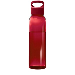 Transparentní láhev na pití, 650ml, recyklovaný plast, červená