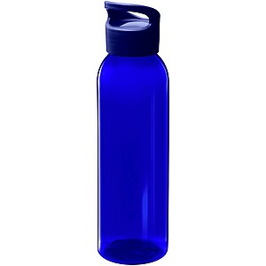 Transparentní láhev na pití, 650ml, recyklovaný plast, modrá